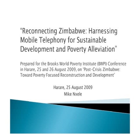 Reconnecting Zimbabwe: Harnessing Mobile Telephony for Sustainable Developmen...