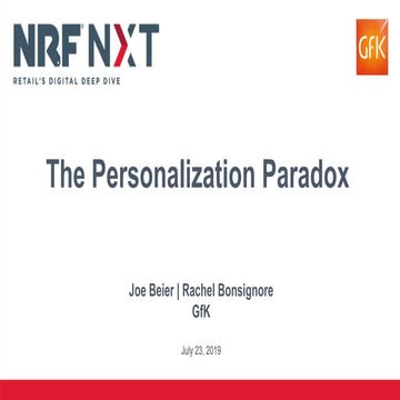 GFK & NRF present: "The Personalization Paradox"