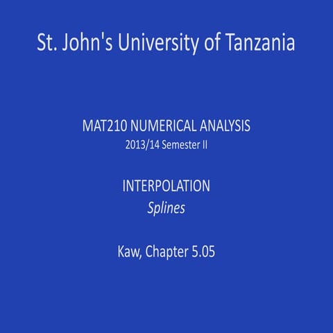 SJUT/MAT210/Interpolation/Splines 2013-14S2