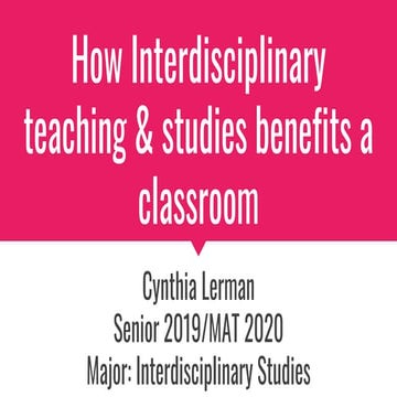Module 3 interdisciplinary studies - Cynthia L