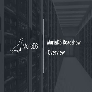 Welcome: MariaDB today and our vision for the future