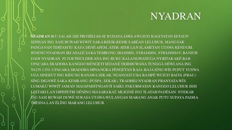 Tradisi Nyadran Tugas Bahasa Jawa Tradisi Nyadran Tugas Bahasa Jawa