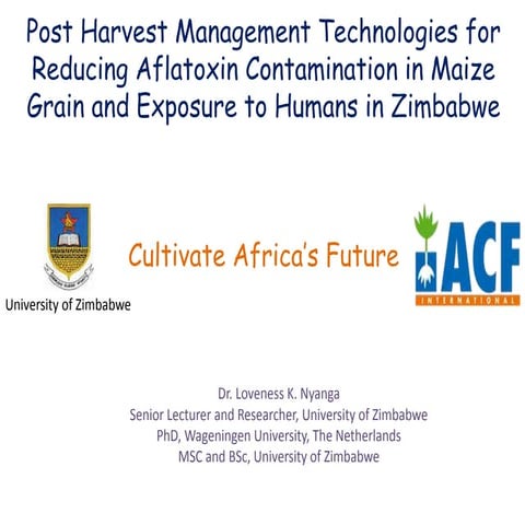 Post Harvest Management Technologies for Reducing Aflatoxin Contamination in ...