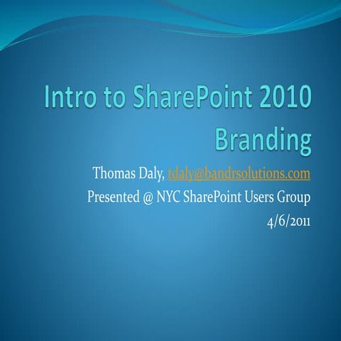 Getting Started with SharePoint Branding | PPTX | Web Design and HTML ...