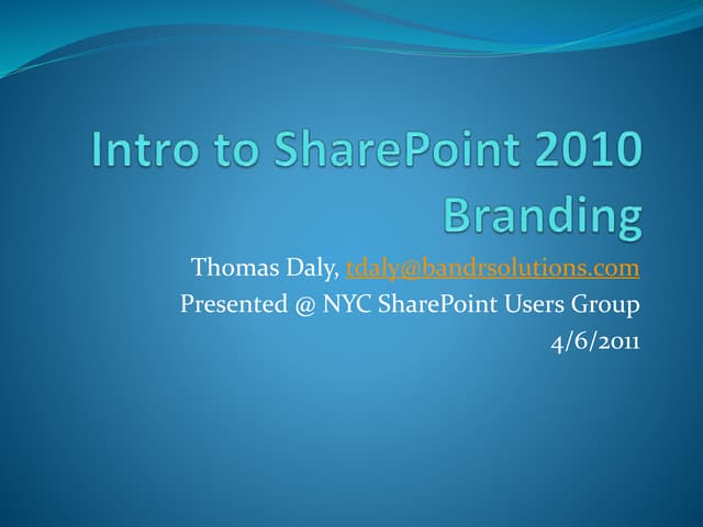 Getting Started with SharePoint Branding | PPTX | Web Design and HTML ...