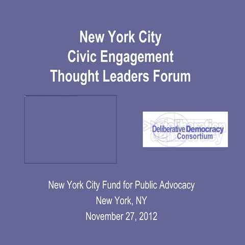 NYC civic engagement thought leaders forum