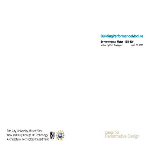 Building Performance Module Environmental Meter