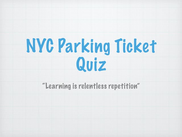 NYC parking ticket quiz
