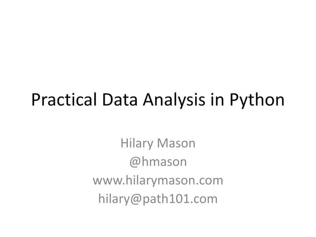 Practical Data Analysis in Python