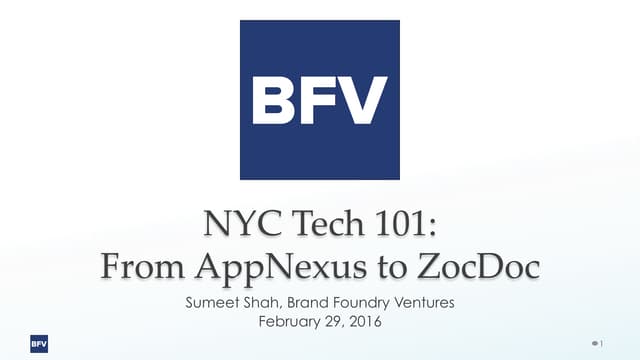 An Introduction to NYC Tech