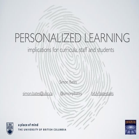 Personalized Learning: Implications for curricula, staff and students 