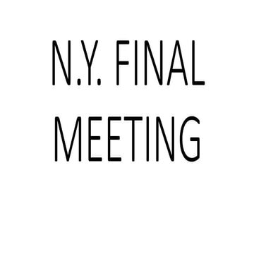 Ny final meeting lunchtime