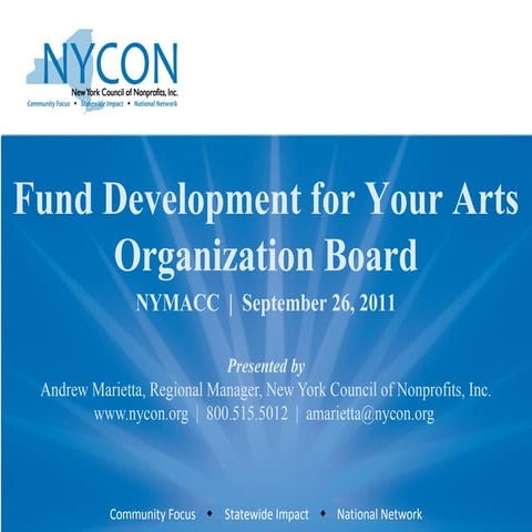 NYMACC 2011 Fund Development for Your Arts Organization Board