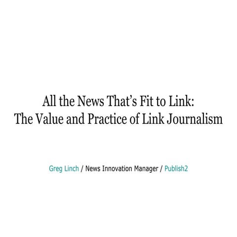 NYPA 2010 - Link Journalism