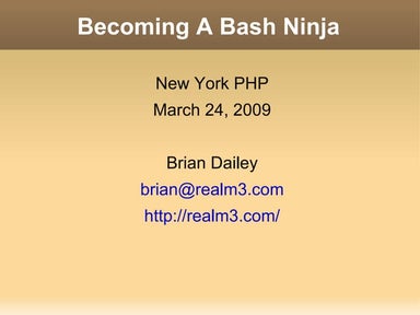 NYPHP March 2009 Presentation