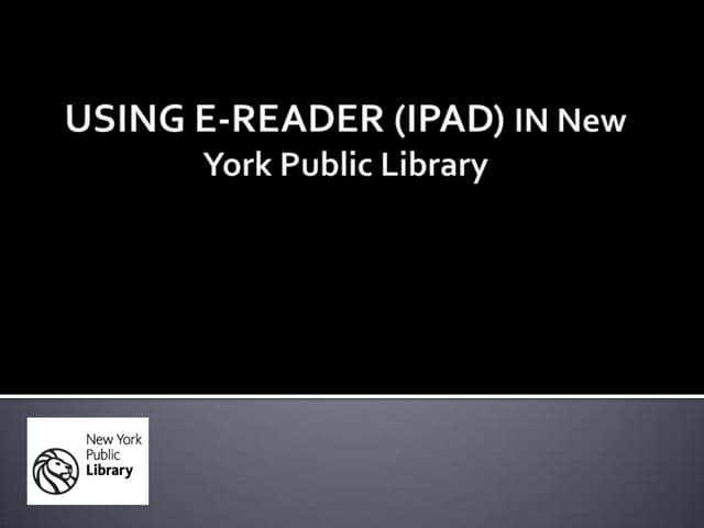 NYPL e reader training