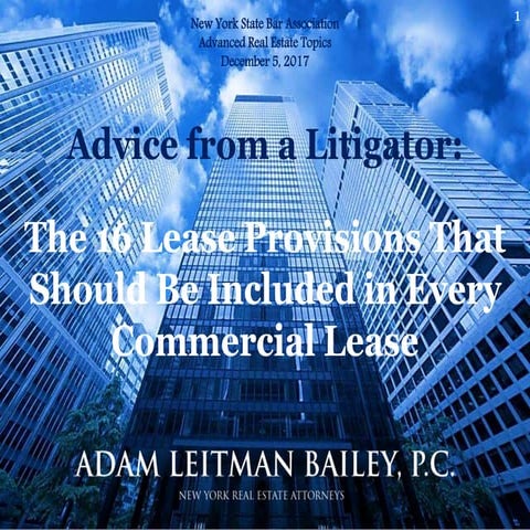 Commercial Lease Provisions - Adam Leitman Bailey