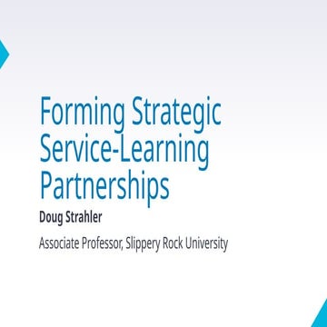 Forming Strategic Service-Learning Partnerships