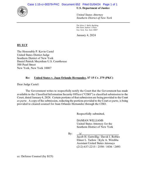 Documento Fiscalía NY