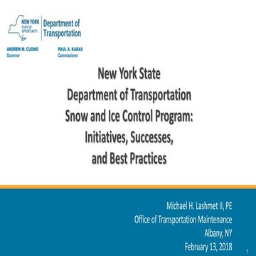 Road Salt Regional Perspective: New York State Success Stories