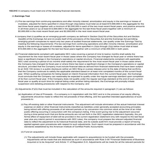 Nyse listing   one requirement