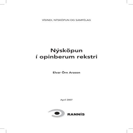 Nyskopun I opinberum rekstri