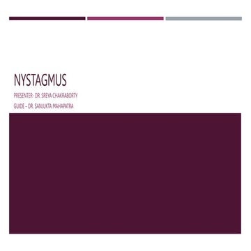 NYSTAGMUS In neurophthalmology by sreya c