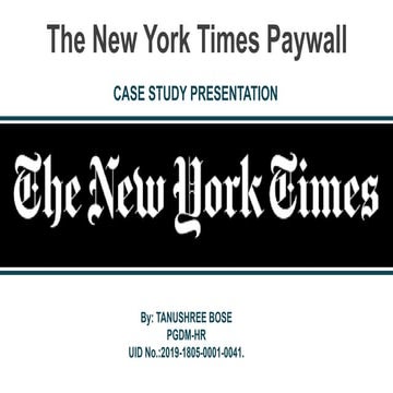 The New York Times Paywall Case Study