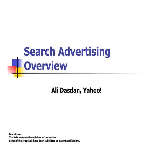 An Overview of Search Advertising