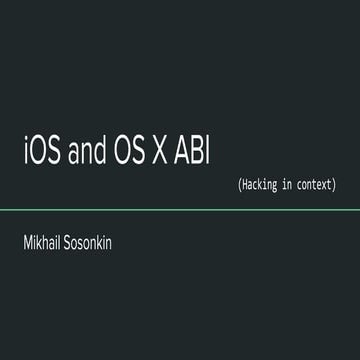 NYU Hacknight: iOS and OSX ABI