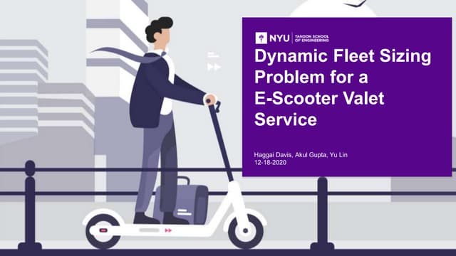 Dynamic Fleet Sizing Problem for an E-Scooter Valet Service