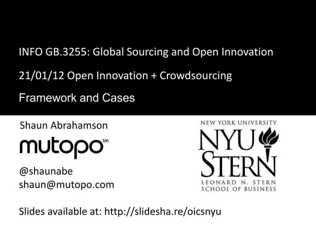 NYU Open Innovation + Crowdsourcing