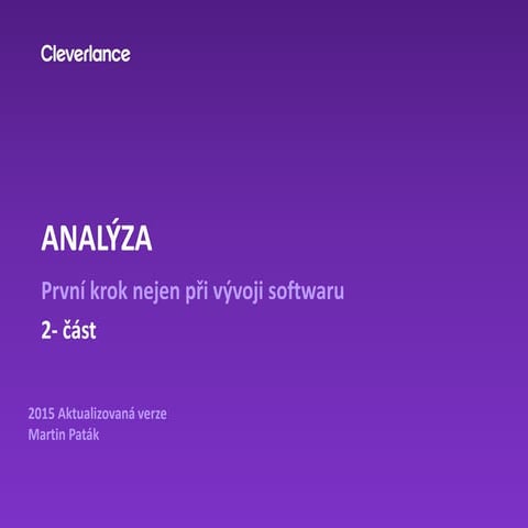 Úvod do analýzy -  2 část