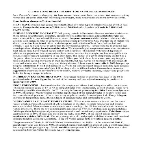  CLIMATE AND HEALTH IN NEW ZEALAND- Medical Audiences