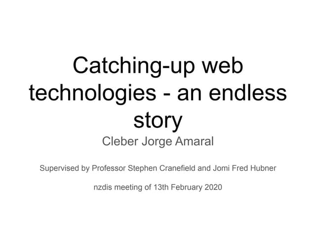 Catching-up web technologies - an endless story