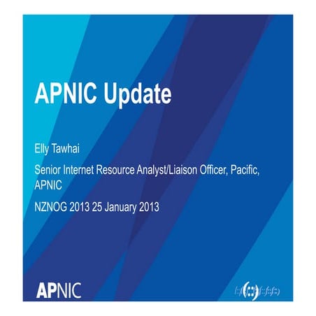 NZNOG2013 - APNIC Update