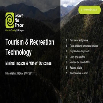 NZRA Conference: Leave No Trace Australia/WEJUGO