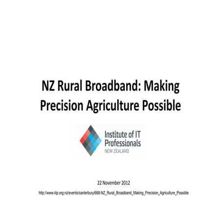 NZ Rural Broadband - Making Precision Agriculture Possible