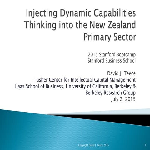 Injecting Dynamic Capabilities Thinking into the New Zealand Primary Sector