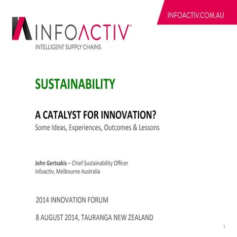 John Gertsakis at the 2014 Innovation Forum