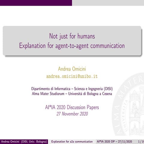 Not just for humans: Explanation for agent-to-agent communication