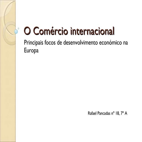 O ComéRcio Internacional