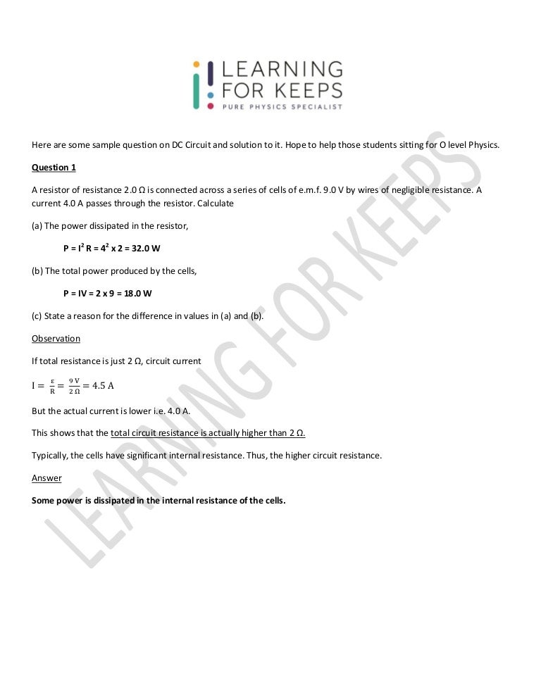 level physics transistor o Guide Circuit Level Question O DC  Physics