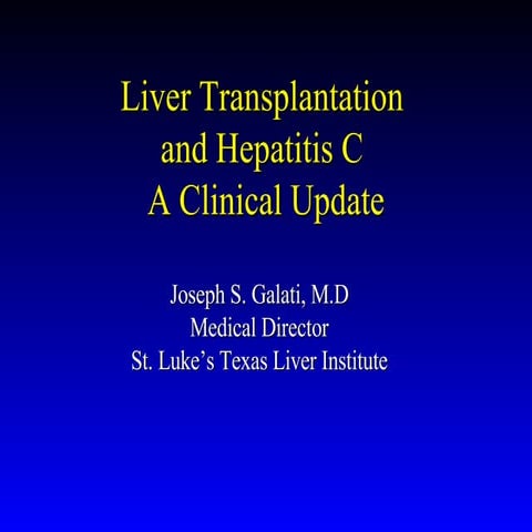 Overview of liver transplantation | PPT