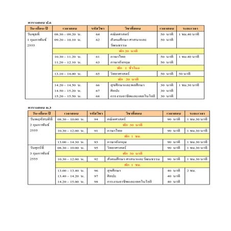 ตารางสอบ O net 54