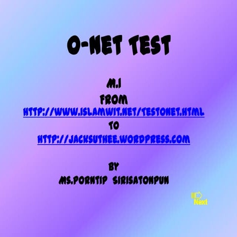 O net test m1