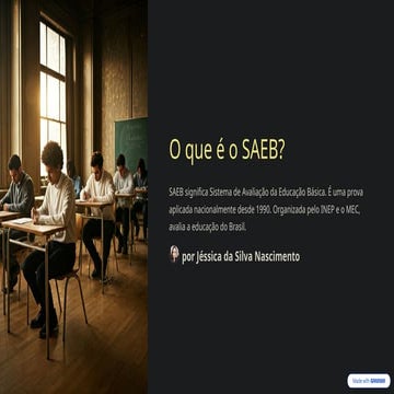 o que é saeb explicação para alunos de nono ano | PPTX