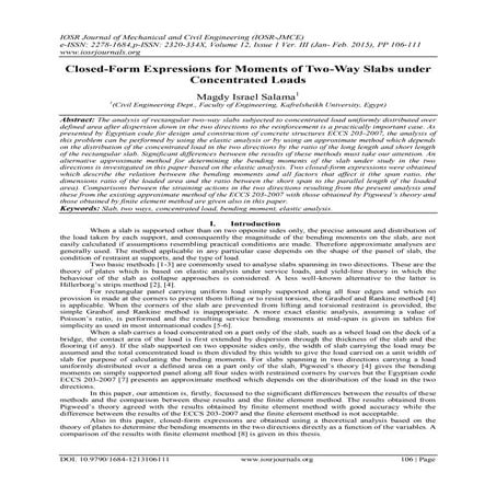 Closed-Form Expressions for Moments of Two-Way Slabs under Concentrated Loads