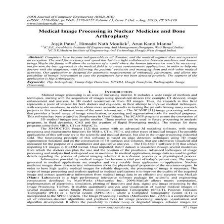 Medical Image Processing in Nuclear Medicine and Bone Arthroplasty