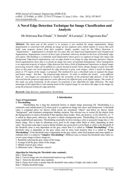 A Novel Edge Detection Technique for Image Classification and Analysis